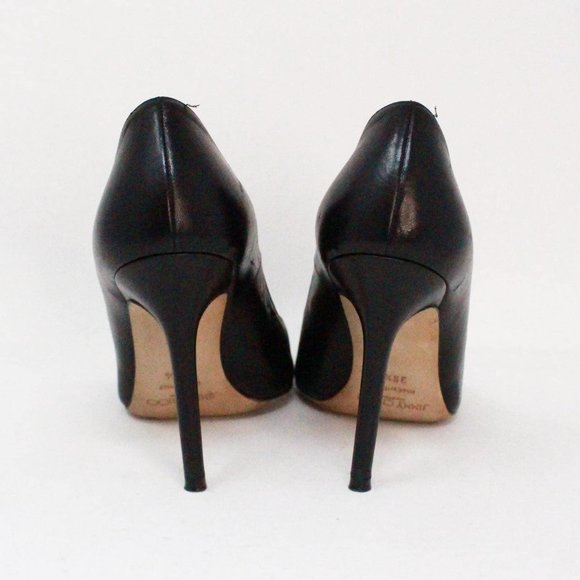 JIMMY CHOO #38051 London Black Leather Heels (US 5.5 EU 35.5) - Picture 2 of 8